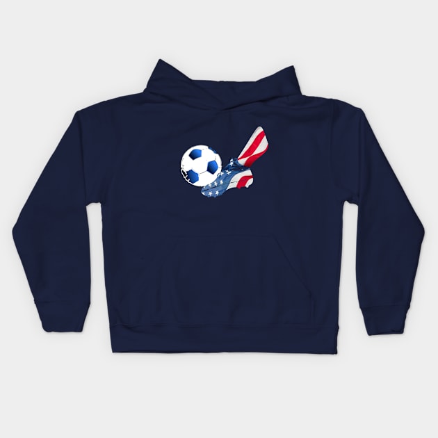 Intl. Soccer-USA Kids Hoodie by geodesyn